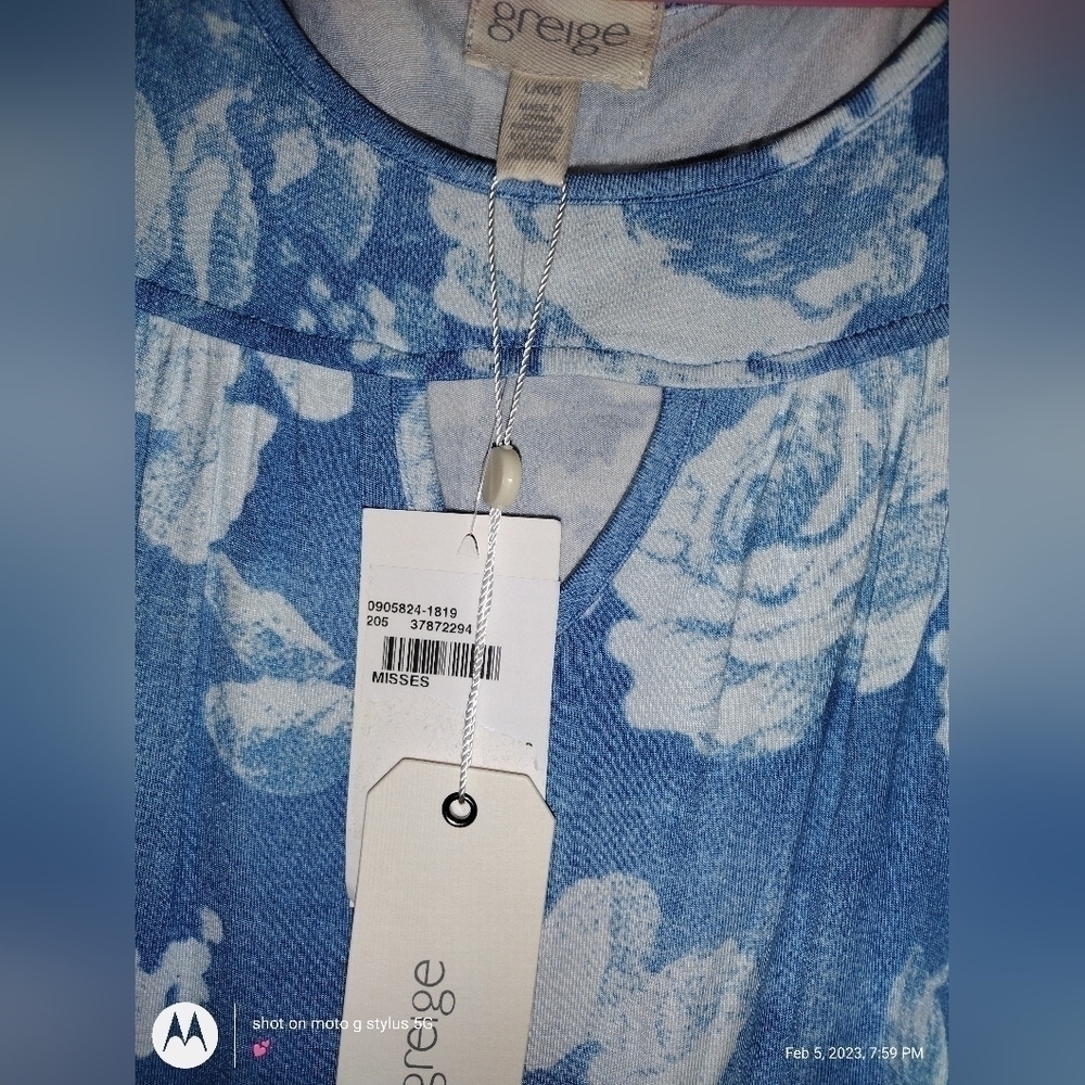 GREIGE Denim Floral Midi Dress - Picture 6 of 7